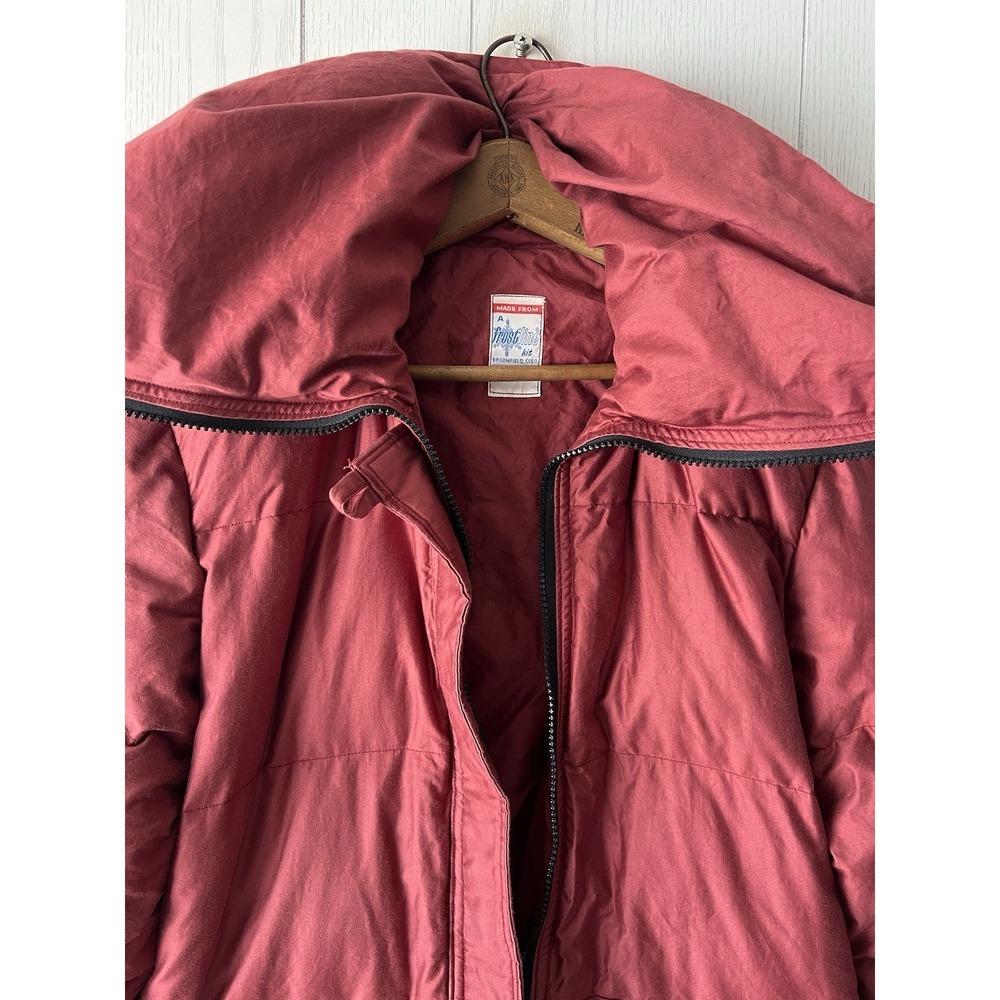 Vintage 80's Frostline Kit Quilted Goose Down Puffer Women's SM Sienna Red Coat - Picture 4 of 16